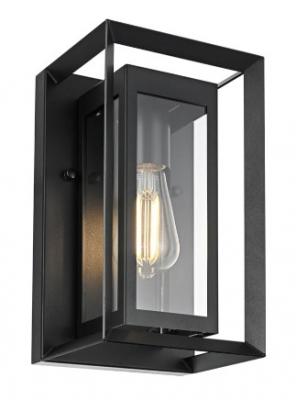 Felix Galvanised Iron Black Wall Light IP44